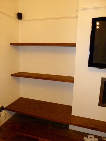 walnut shelving