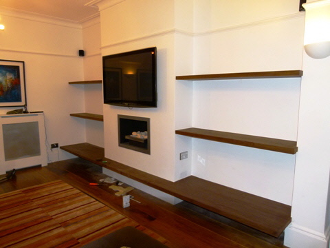 walnut shelving