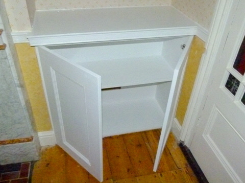 office desk and storage